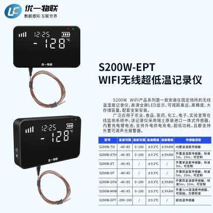 S200W-EPT WIFI无线超低温记录仪